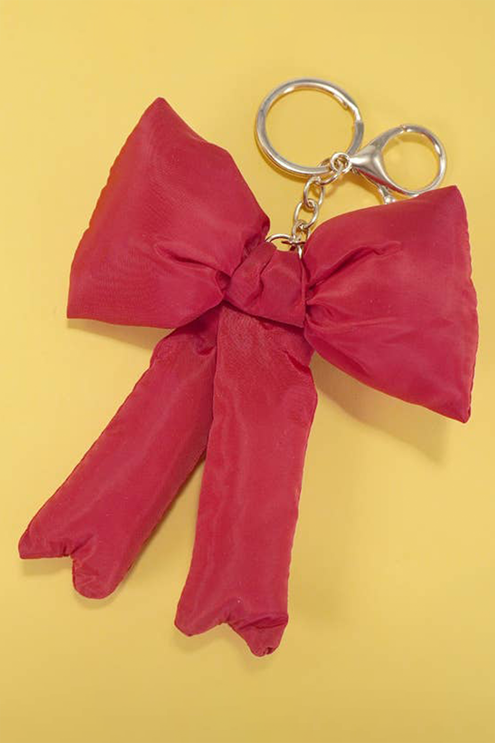 Pink Puff Bow Bag Charm Cute Keychain for Bags and Keys