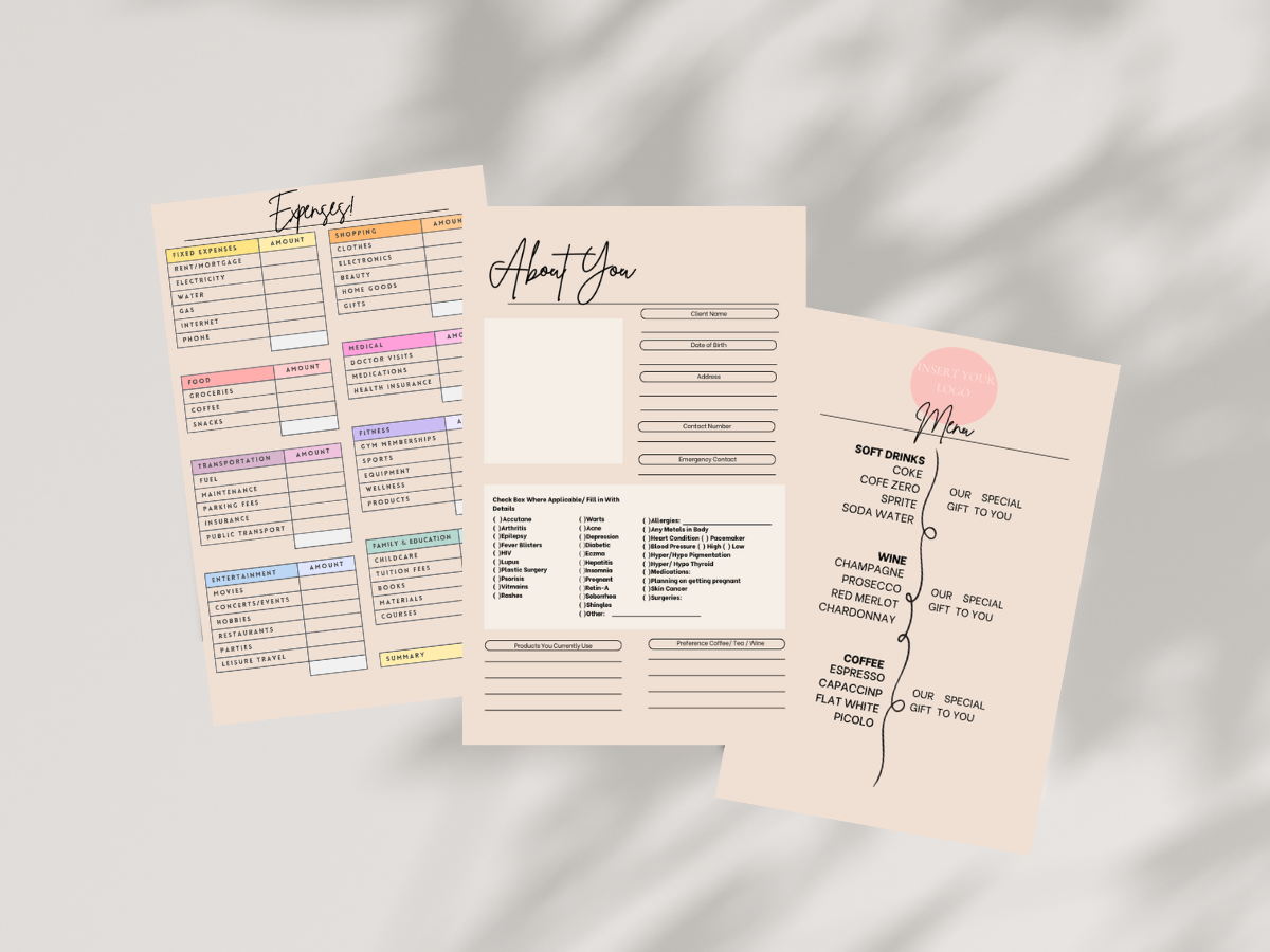 Hairdressing & Beauty PLR Resellable Printable Planner Template