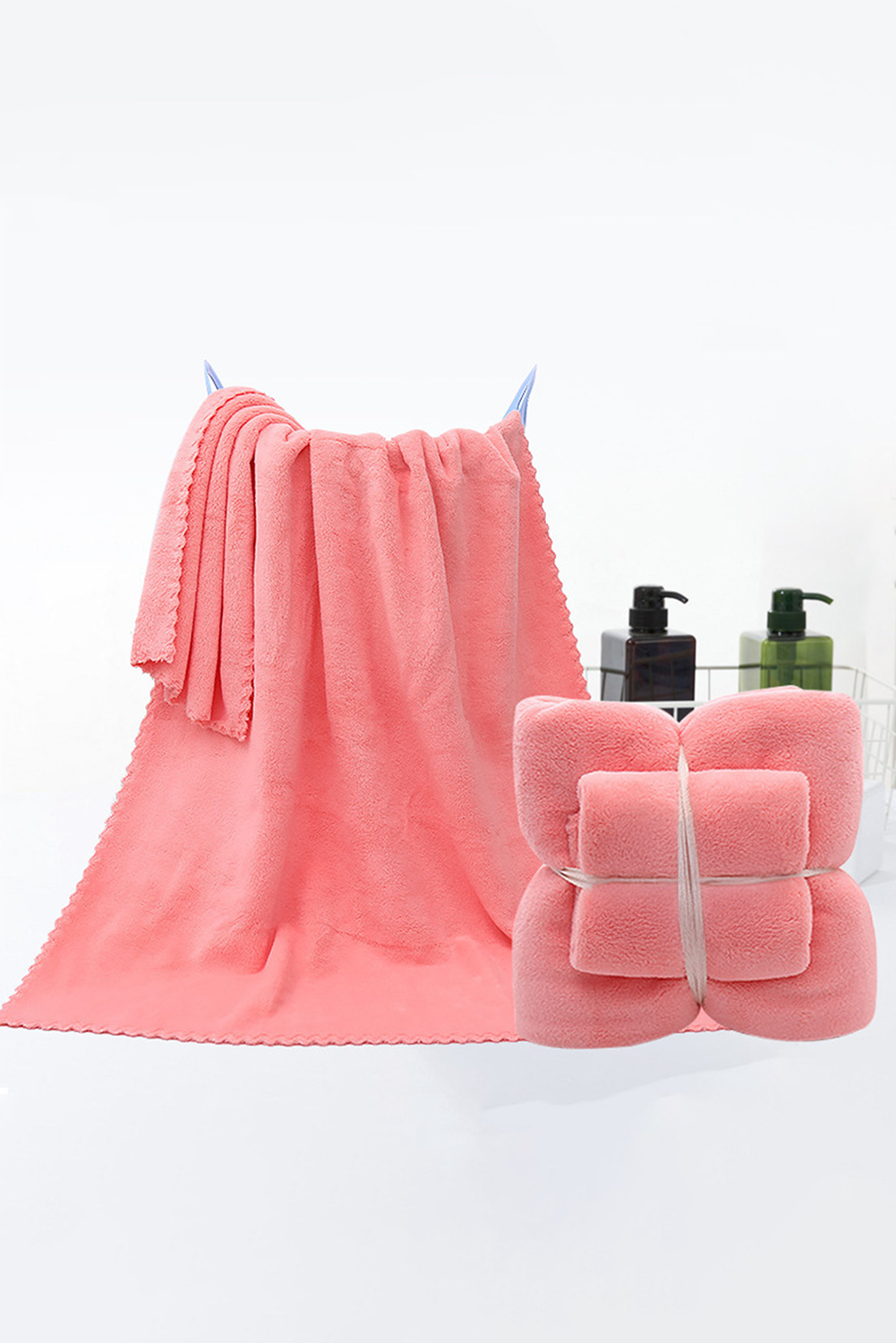 Serviette de bain ultra-douce corail