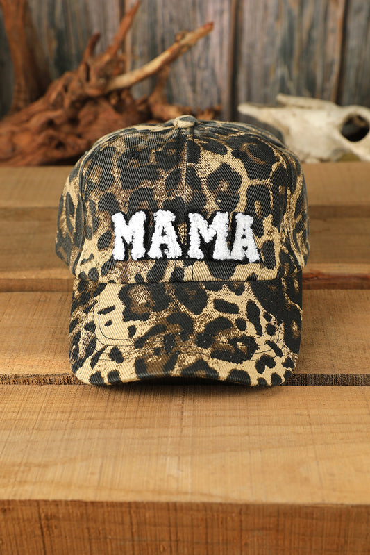 Leopard Mama Letter Broidered Baseball Cap