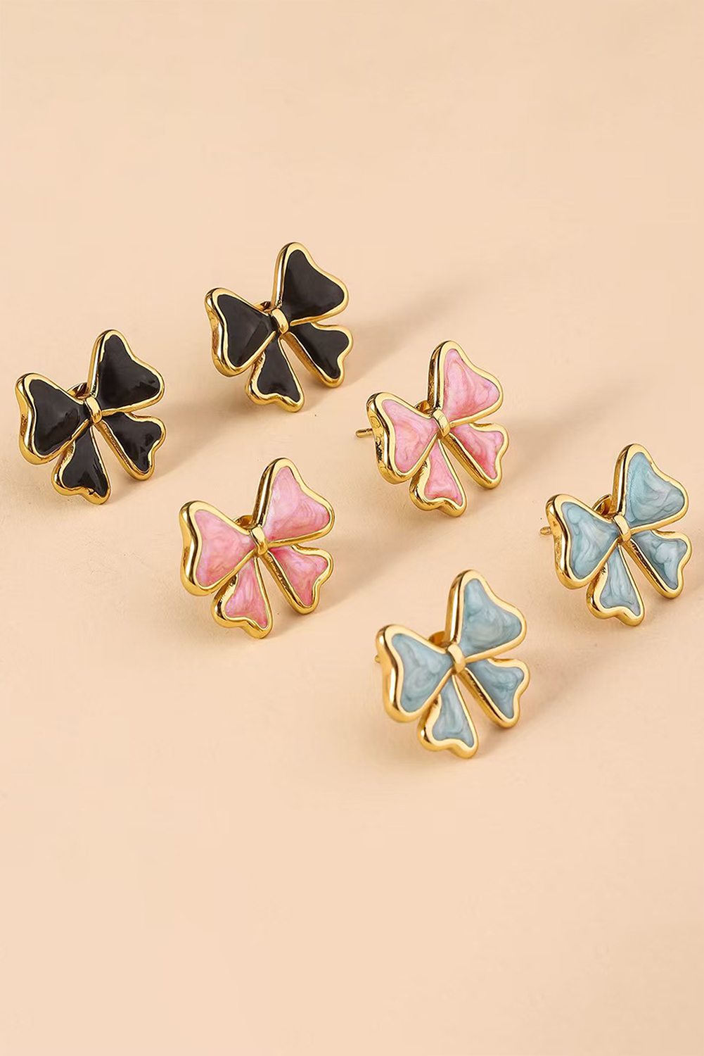 Light Pink Cute Bowknot Stud Earrings for Fashionable Style