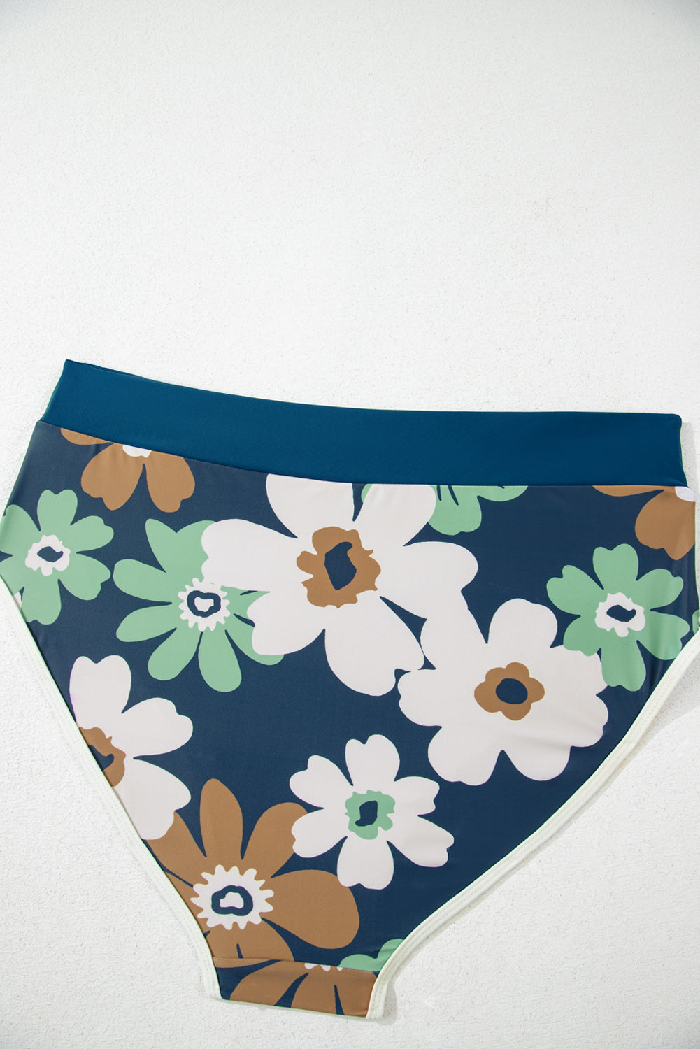 Estampado floral verde con cremallera de talla grande dos piezas bikini