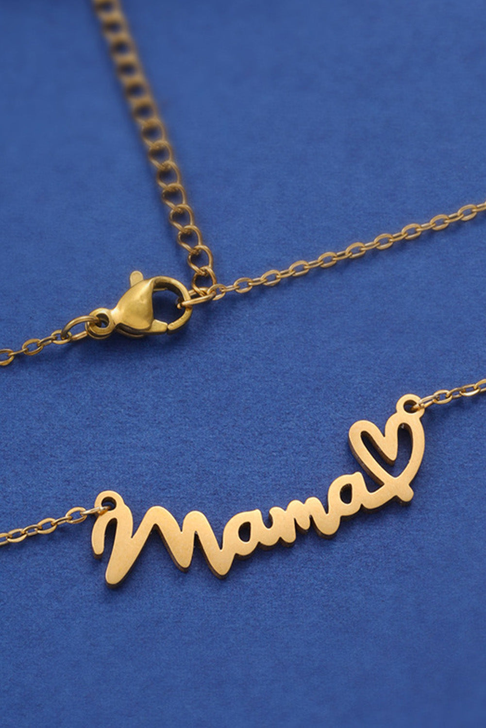 Collar de patrón de corazón de la letra de oro de oro para madres