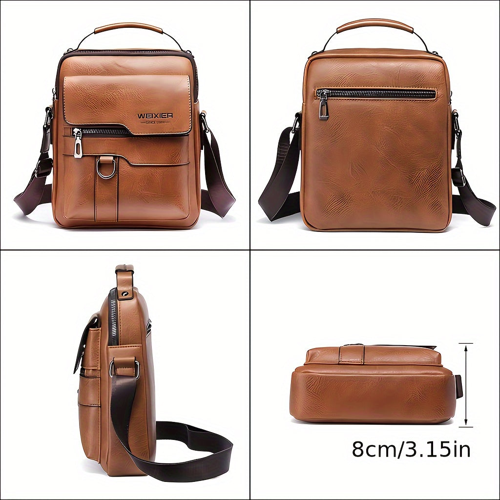 Herren Echtleder Umhängetasche Schultertasche Vintage Handtasche Business Tasche