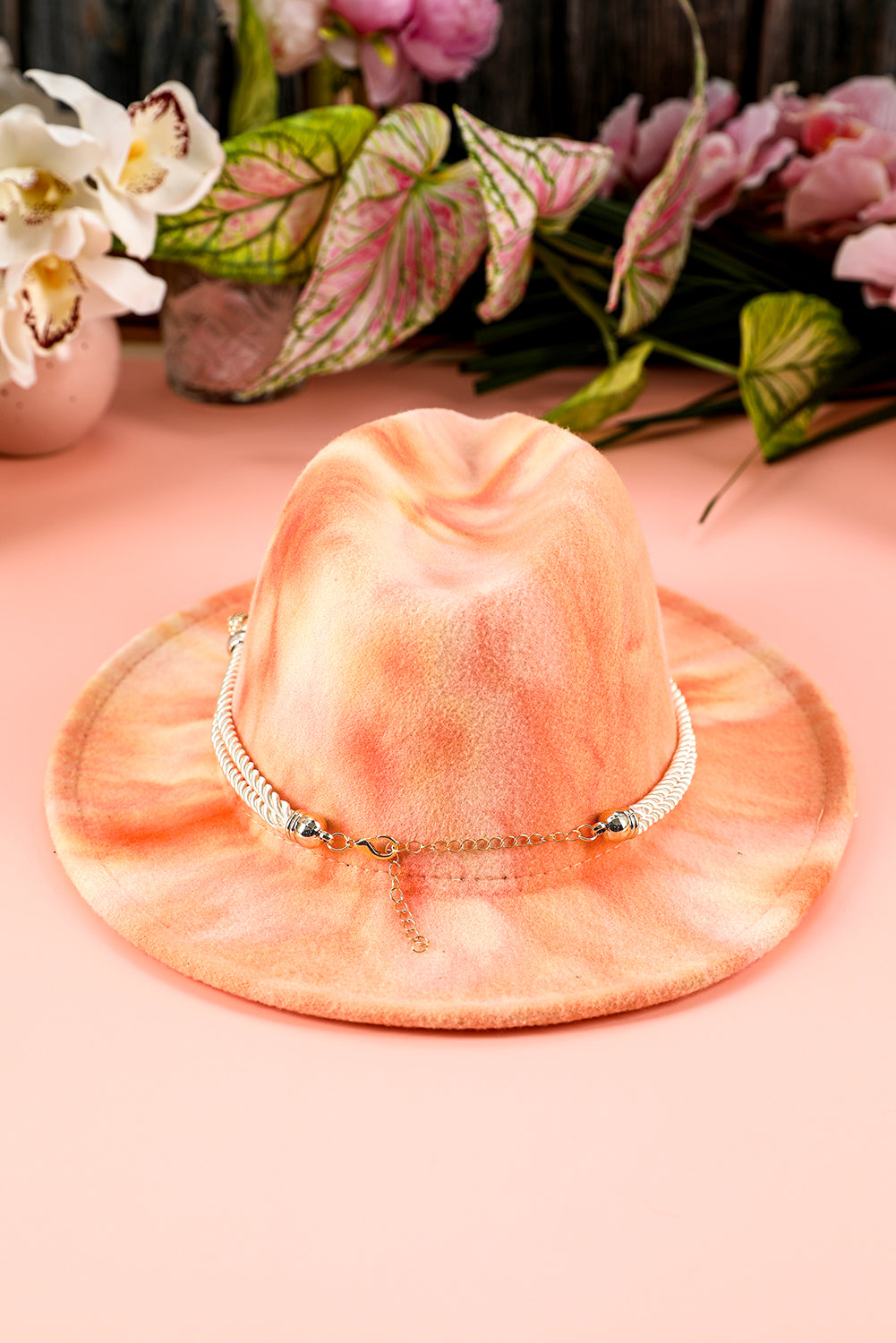 Apricot Pink Tie Dyed Woolen Hat