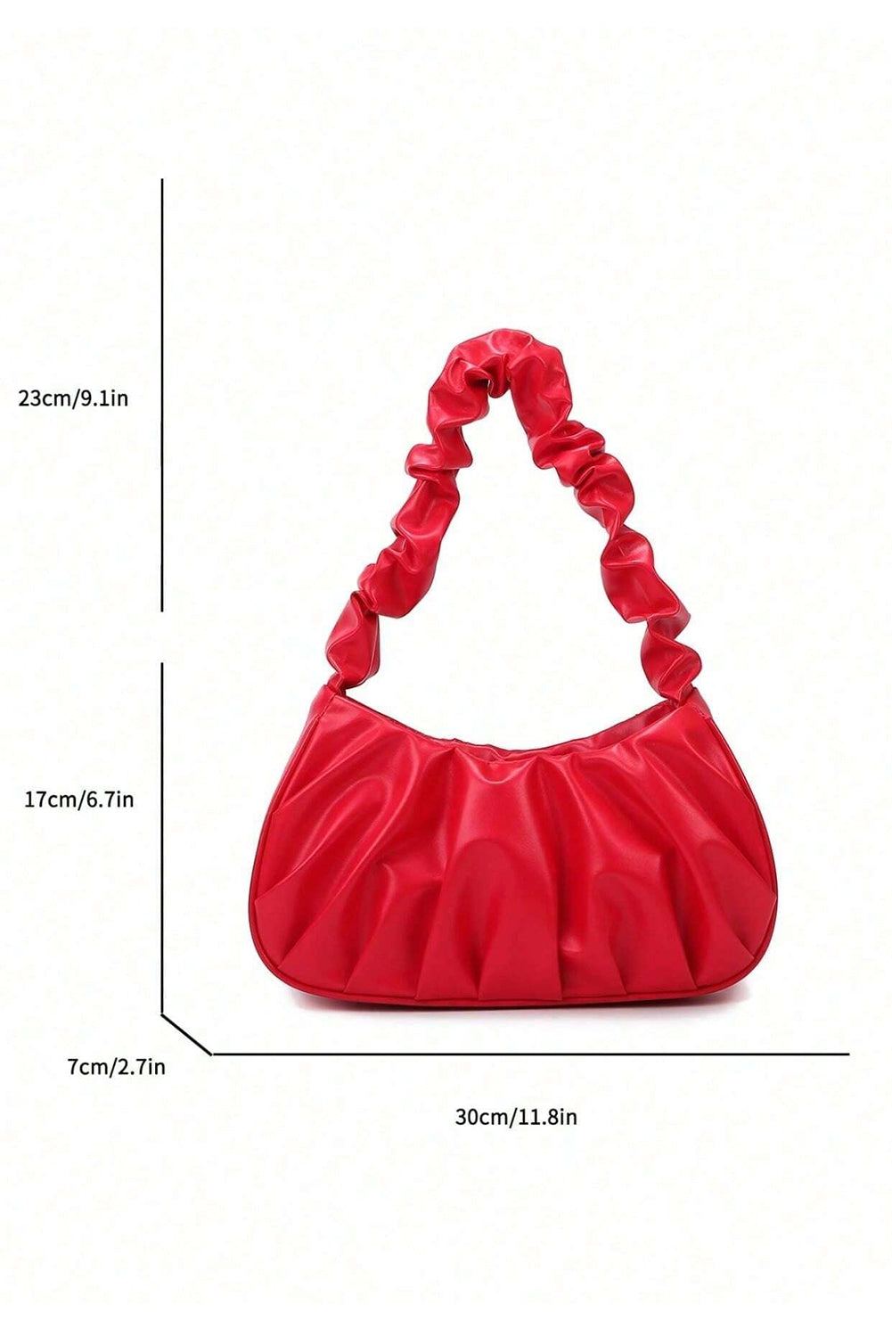 Sac d'épauque en faux cuir rouge à la mode rouge.