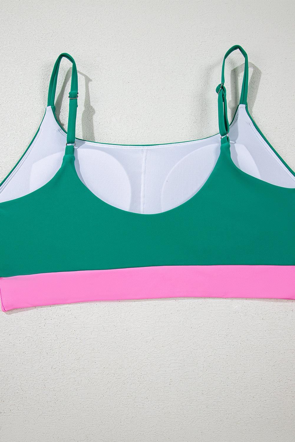 Trim à contraste vert de mer Colorblock à taille haute les maillots de bain en bikini