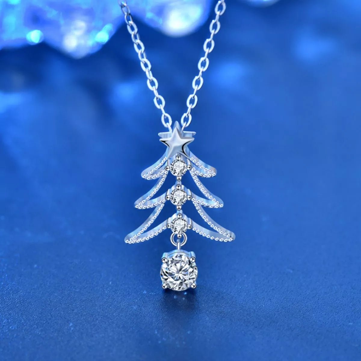 925 Sterling Silver Christmas Tree Pendant Necklace - MAD RUFFI