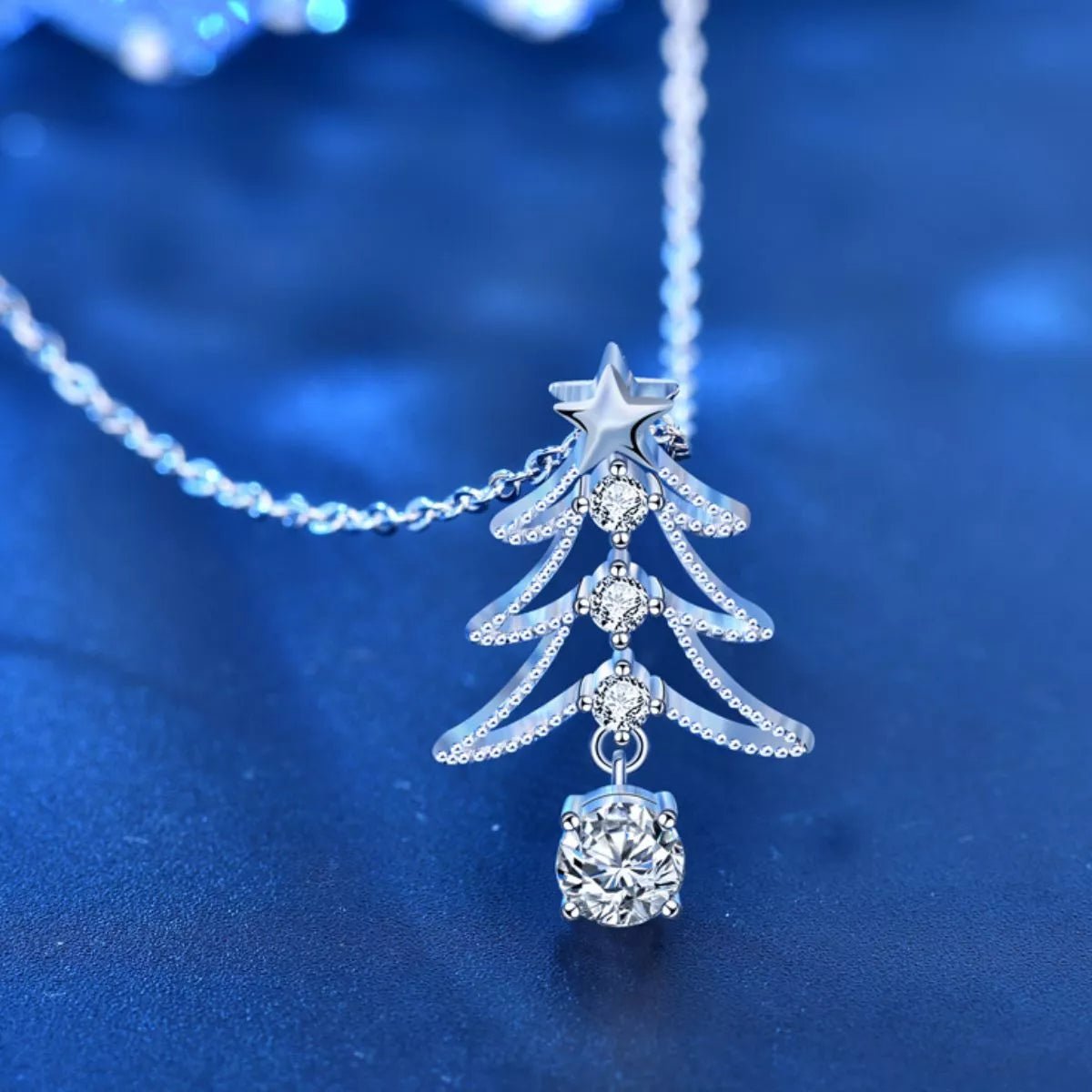 925 Sterling Silver Christmas Tree Pendant Necklace - MAD RUFFI