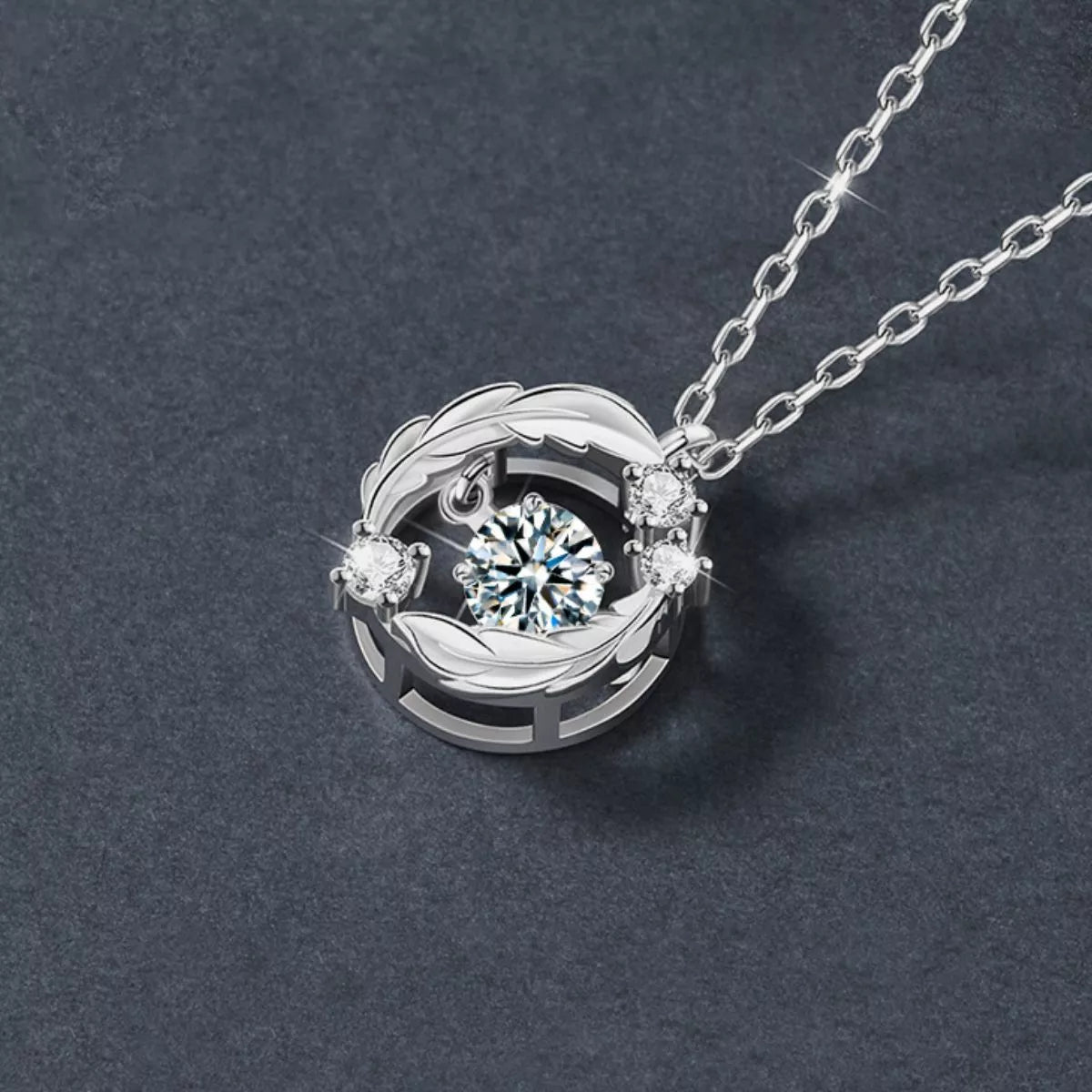 925 Sterling Silver Moissanite Pendant Necklace - MAD RUFFI