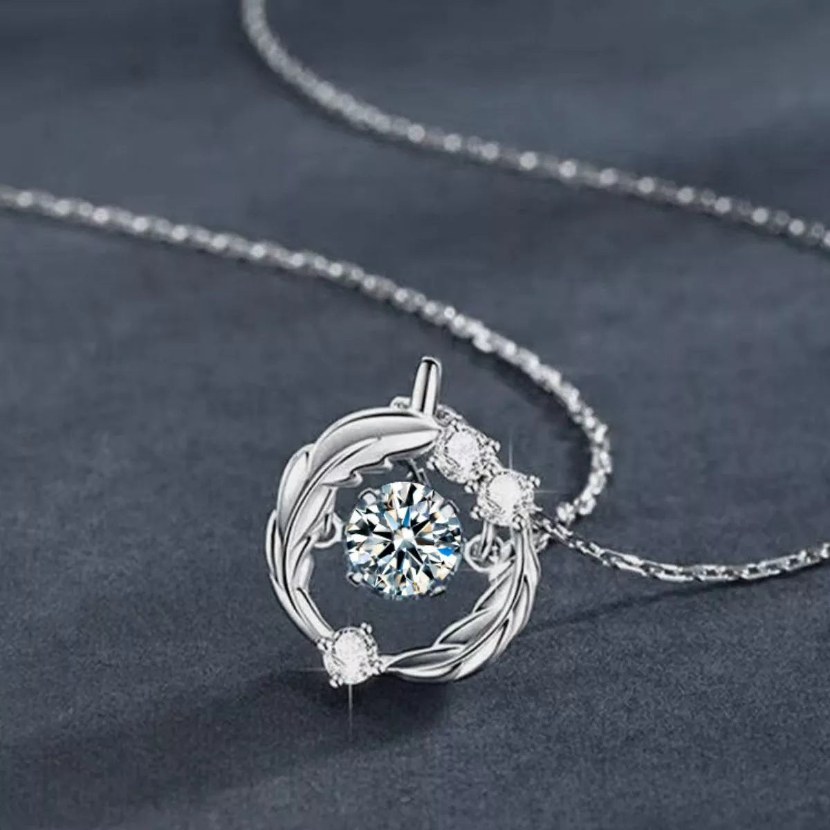 925 Sterling Silver Moissanite Pendant Necklace - MAD RUFFI