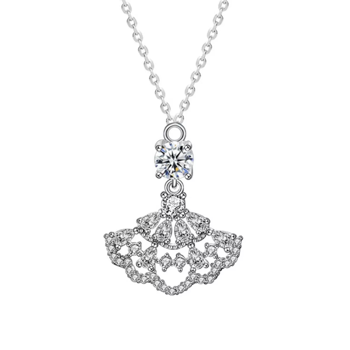 925 Sterling Silver Moissanite Pendant Necklace - MAD RUFFI
