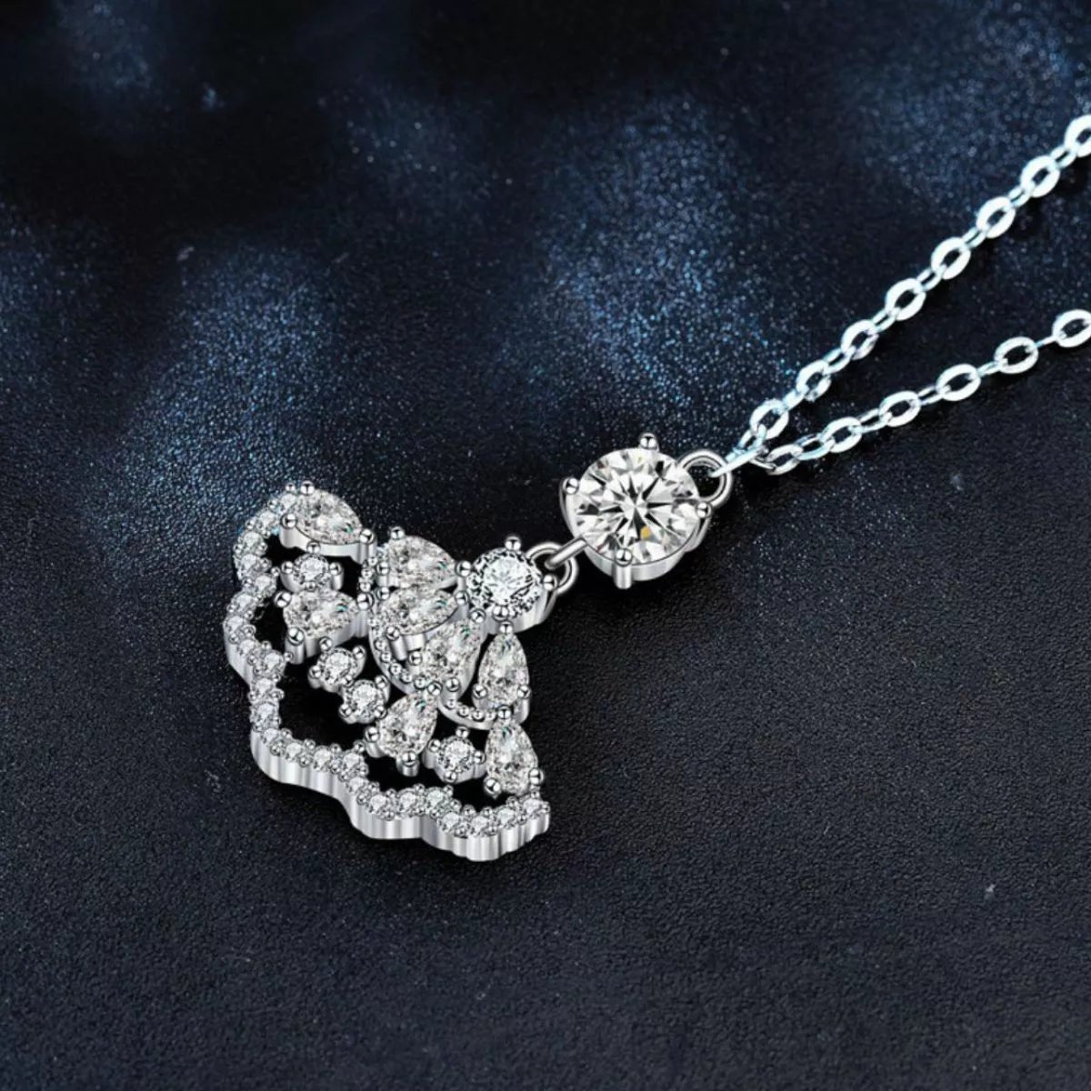 925 Sterling Silver Moissanite Pendant Necklace - MAD RUFFI