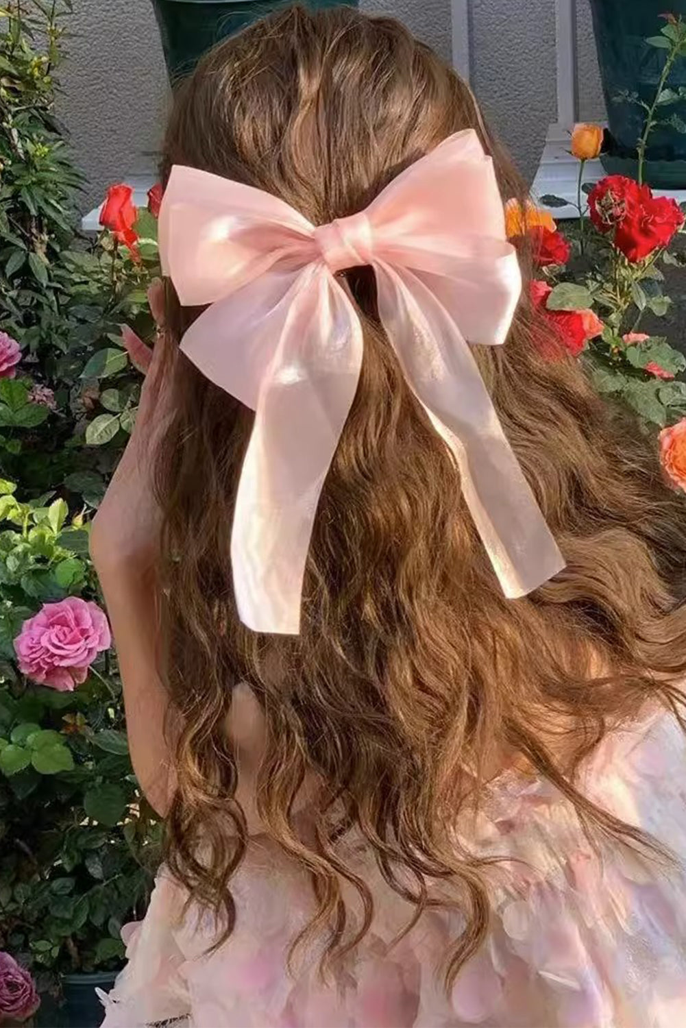 Apricot Pink Butterfly Bowknot Hair Clip for Stylish Looks