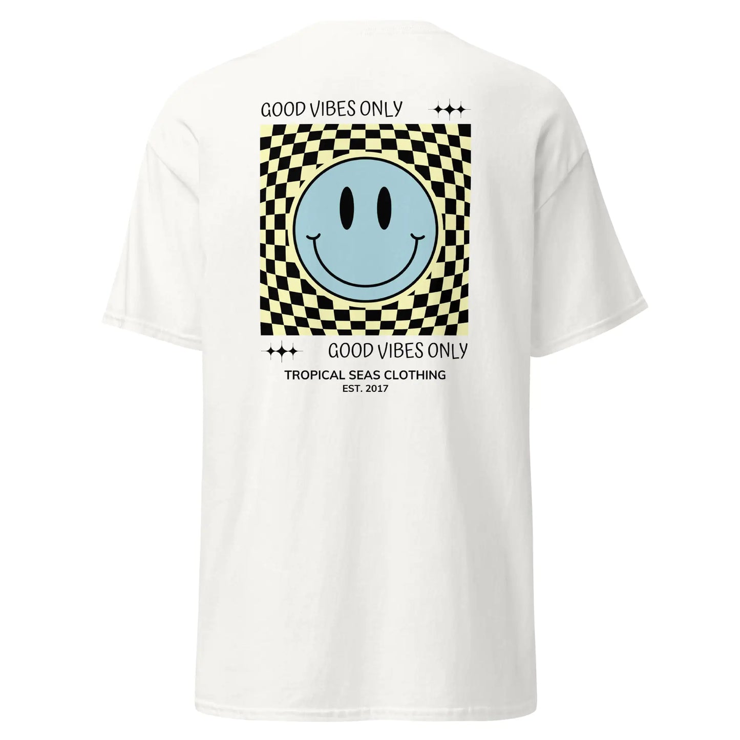 Klassisches Good Vibes Smiley Face T-Shirt für Herren