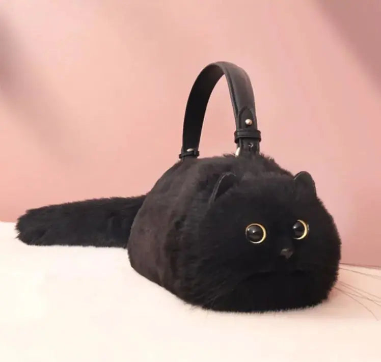 Sac de chat en peluche à la main sac de messager