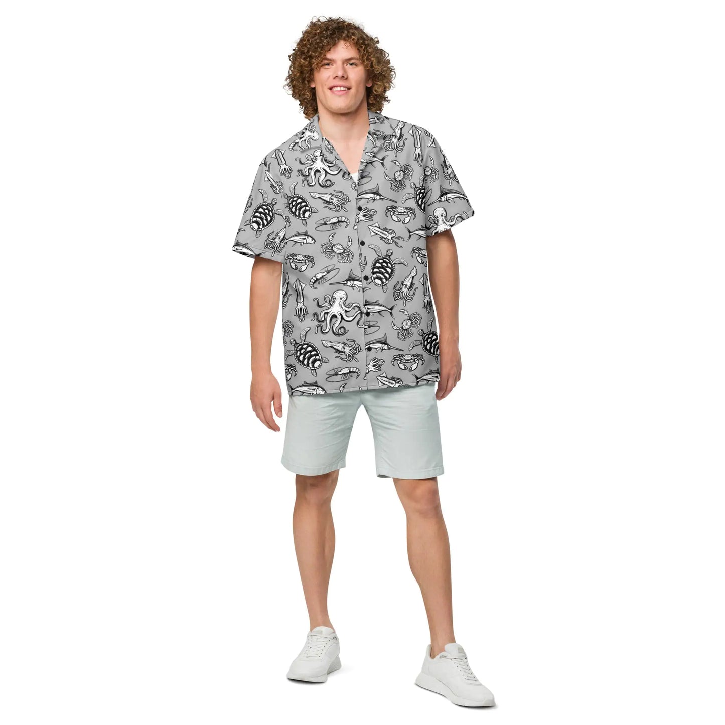 Camisa de botón hawaiano de buceo nocturno: ¡sumérgete en profundidades elegantes!