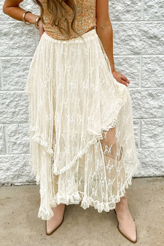 Stevie Nicks-inspired boho dress with layered lace, flowing silhouette, and a dreamy gypsy vibe.