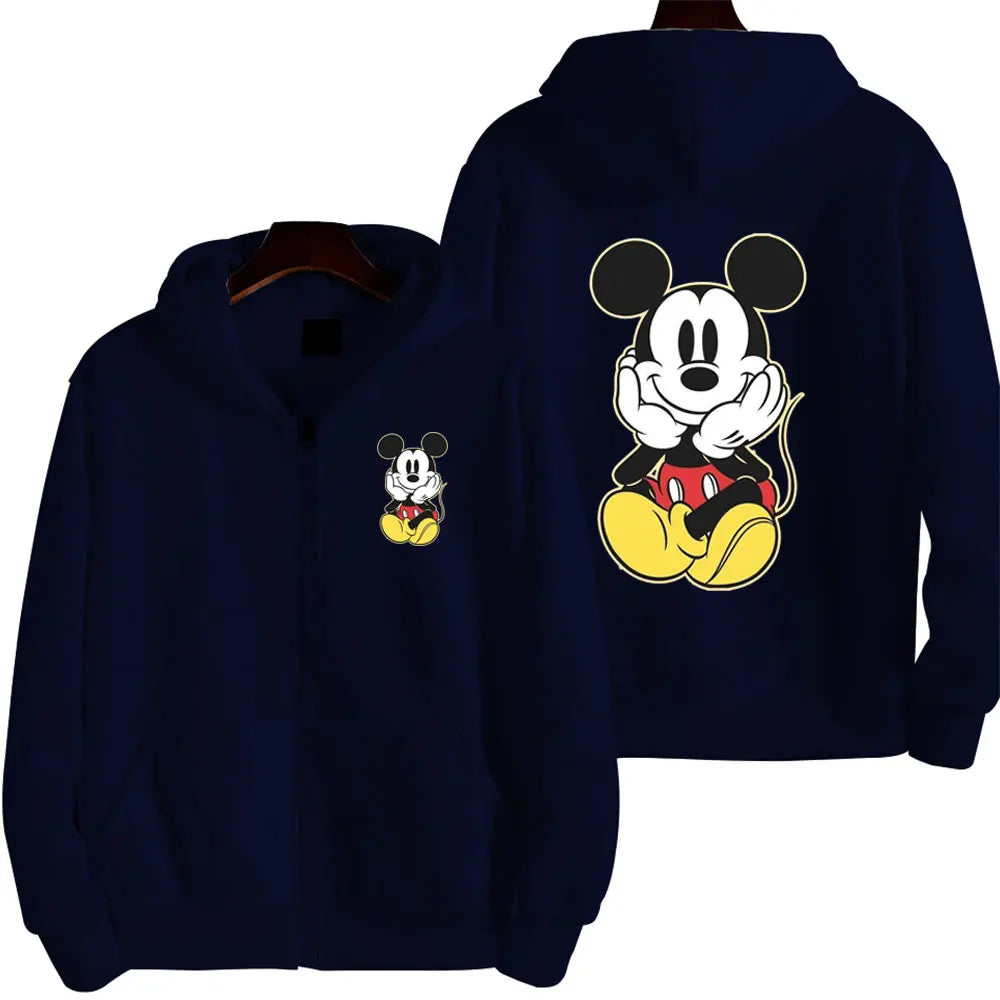 Mickey Mouse Femmes Zip Up Sweat à sweat à sweat à sweats de sweat surdimensionné surdimension