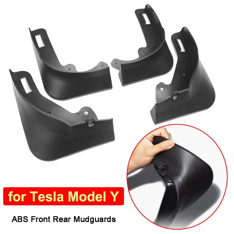 4PCS Front Rear Mudflaps for Tesla Model 3+ Highland Model Y Berlin 2024 Mud Flaps Official Model Car Replacement Splash Fender