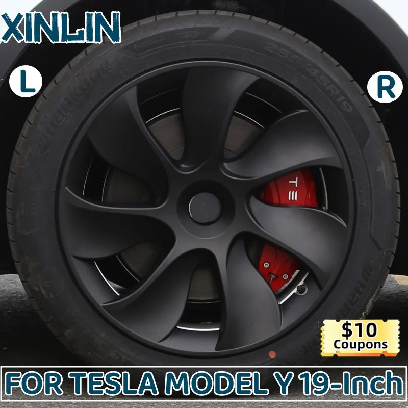 4 PCS Capas de rueda de 19 pulgadas para Tesla Model Y Hubcap Performance Automobile Reemplazo reemplazo de la tapa del cubo de la cubierta de borde completo 2018-2023