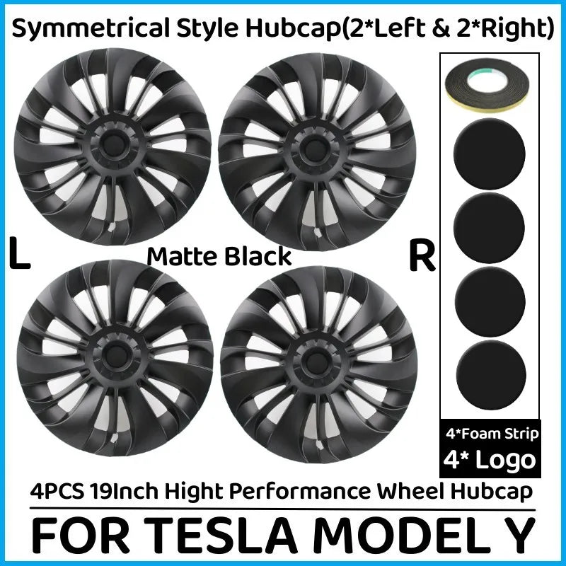 4PCS Wheel Caps 19 Inch Wheel Cover Performance Replacement Wheel Hub Cap Full Rim Cover Accessories For Tesla Model Y 2018-2023