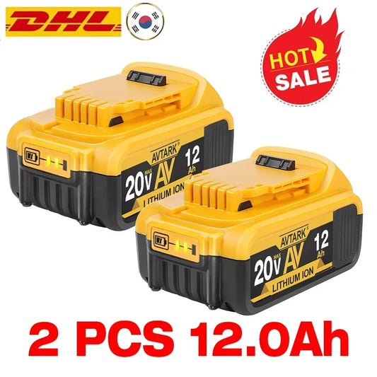 Hochwertiger 12000 mAh 20 V Ersatzakku für Elektrowerkzeuge von DeWalt – Kompatibel mit der Serie DCB200, DCB205 und DCB206