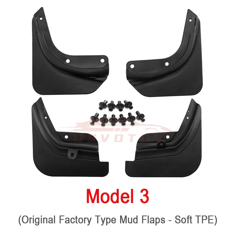 Soft Mud Flaps For Tesla Model Y 3 Highland Accessories TPE Mudguards Original Design Fender Anti-Snow Anti-Sand Guard Protector