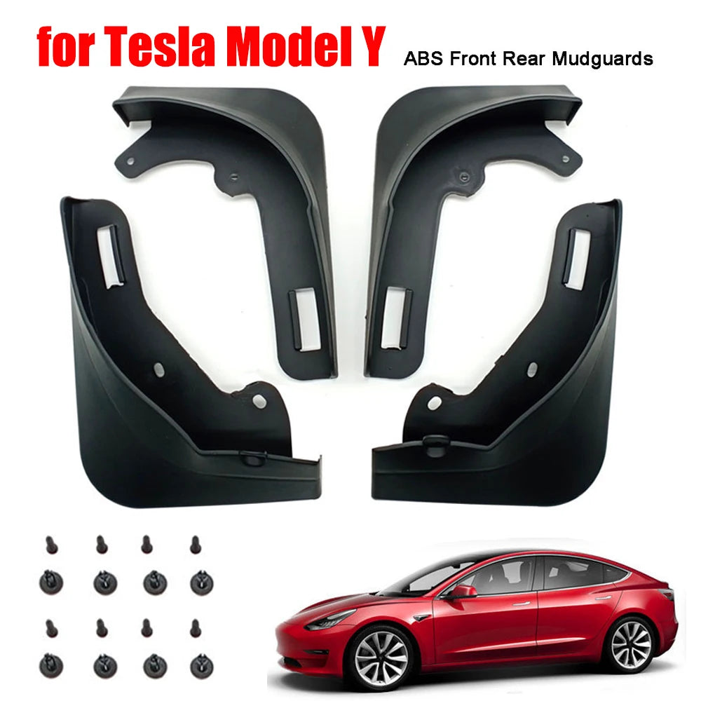 4PCS Front Rear Mudflaps for Tesla Model 3+ Highland Model Y Berlin 2024 Mud Flaps Official Model Car Replacement Splash Fender