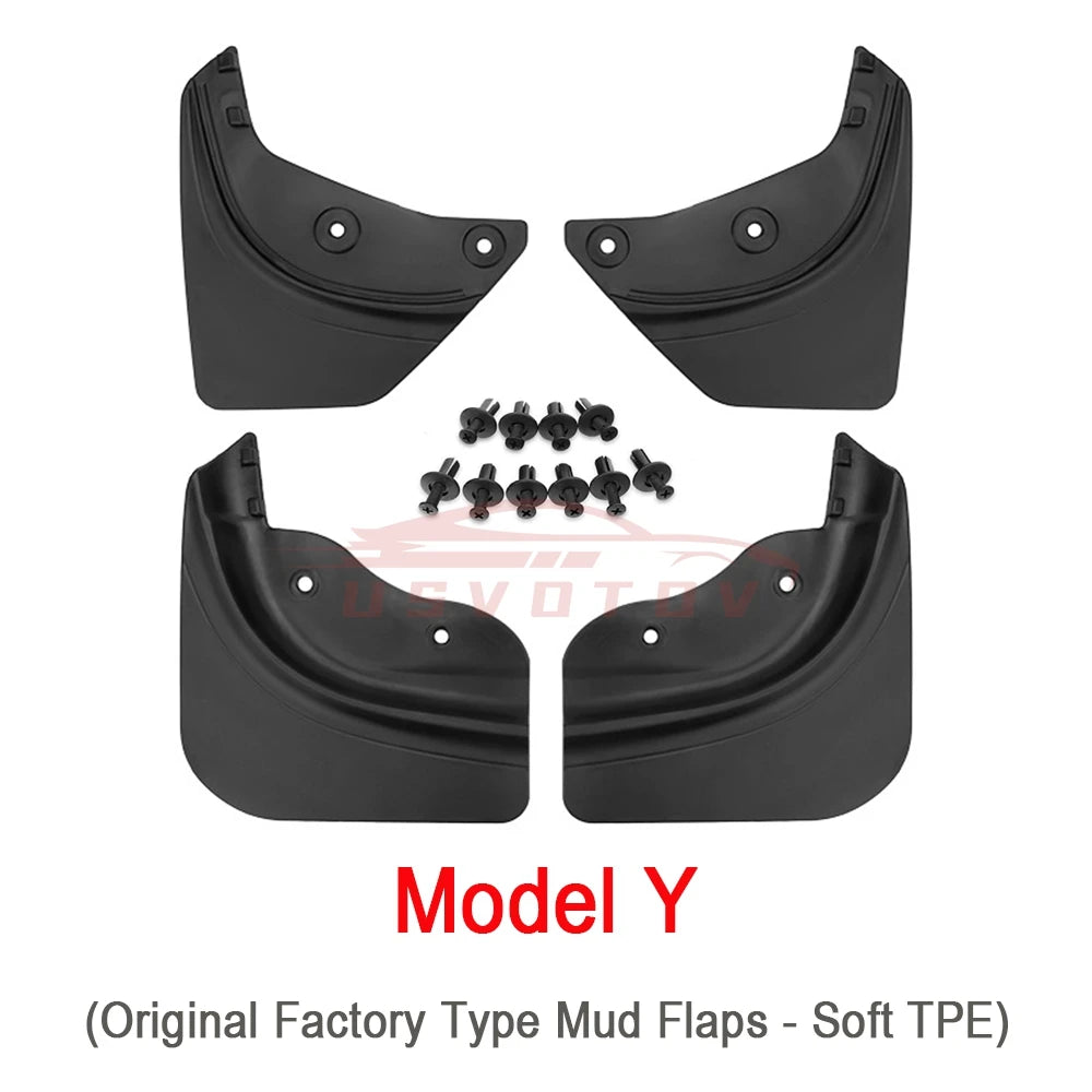 Soft Mud Flaps For Tesla Model Y 3 Highland Accessories TPE Mudguards Original Design Fender Anti-Snow Anti-Sand Guard Protector