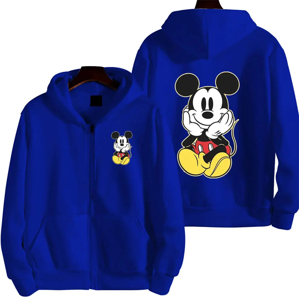 Mickey Mouse Femmes Zip Up Sweat à sweat à sweat à sweats de sweat surdimensionné surdimension