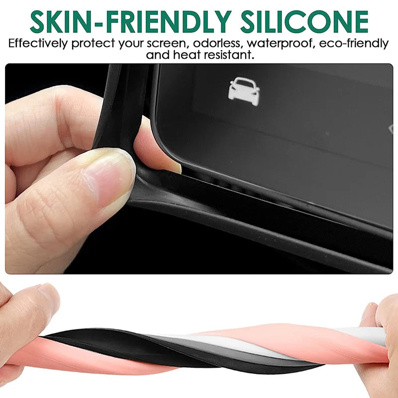 For Tesla Model 3 Y Car Silicone Screen Frame Display Edge Protector Central Control Protective Cover Anticollision Accessories