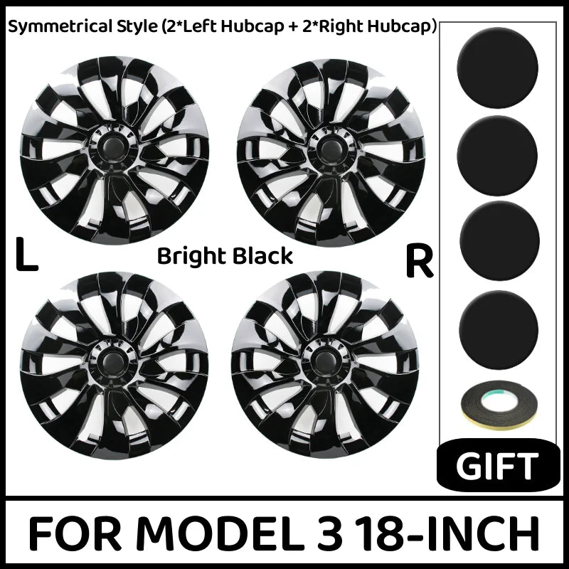 4 STÜCKE 18 Zoll Radkappe Leistung Ersatz Radkappe Vollfelgenabdeckung Radnabenkappe Abdeckung Für Tesla Modell 3 2018-2023 Zubehör