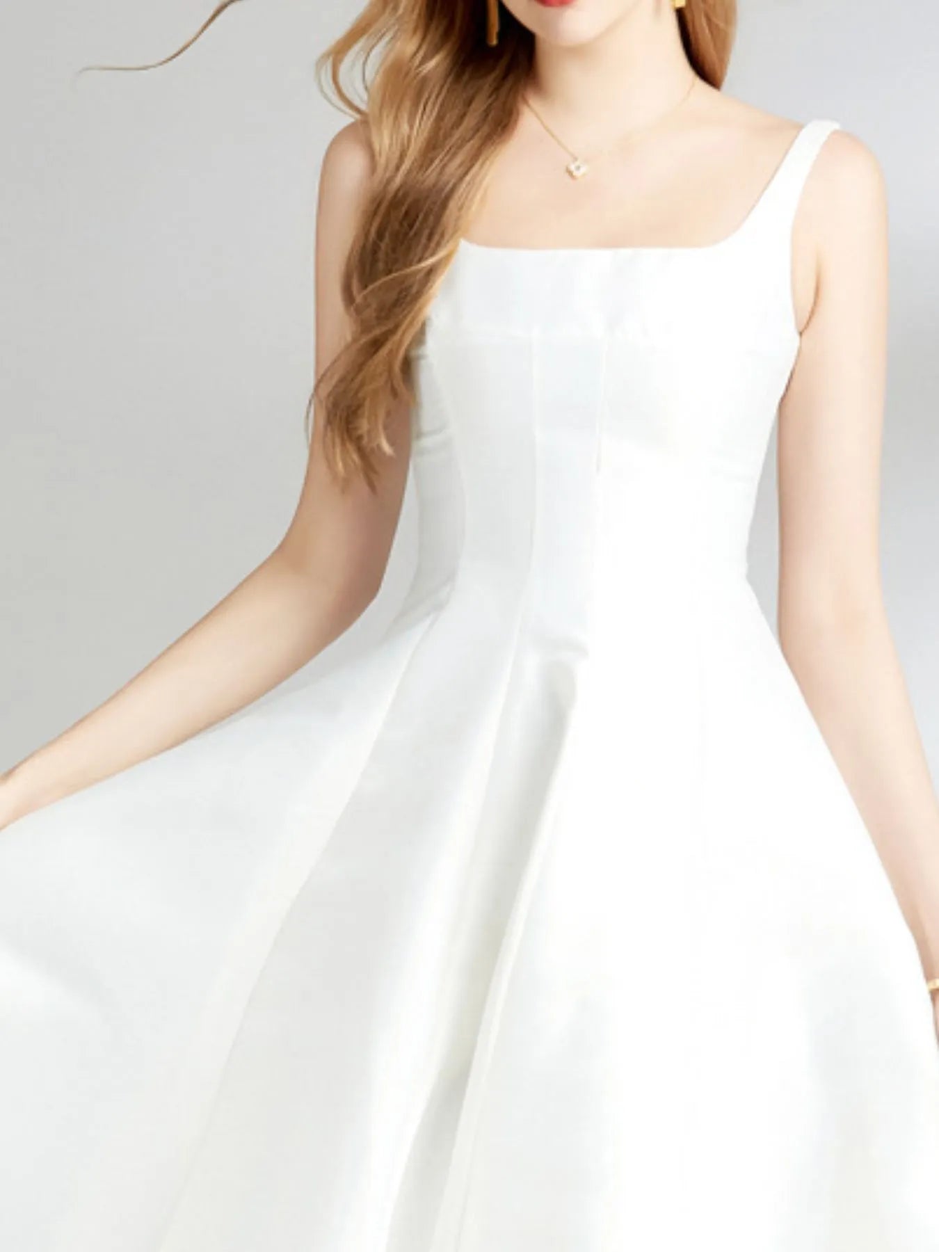 A - Line Silhouette Midi Sleeveless Dress - MAD RUFFI