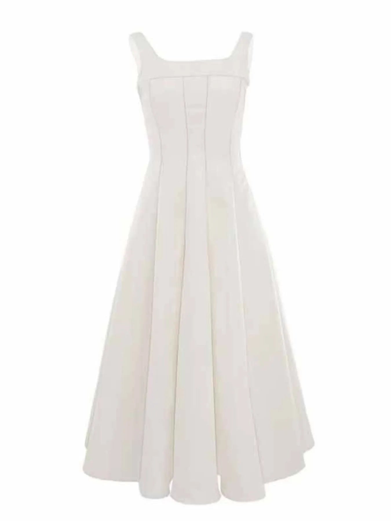 A - Line Silhouette Midi Sleeveless Dress - MAD RUFFI