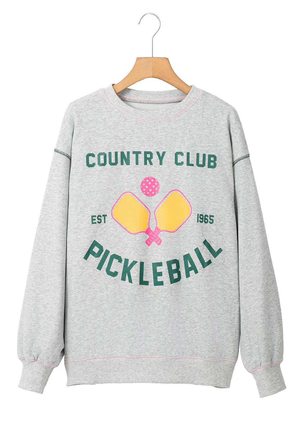 Light Grey COUNTRY CLUB PICKLEBALL Graphic Sweatshirt