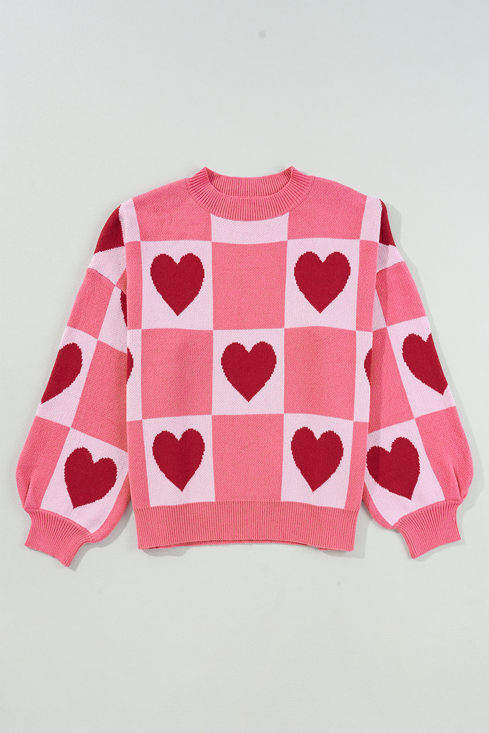 Pink Love Heart Checkered Gredered Greater