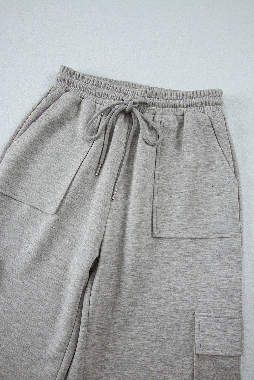 Multi poches gris clair pantalon d'entraînement à la taille haute hauteur