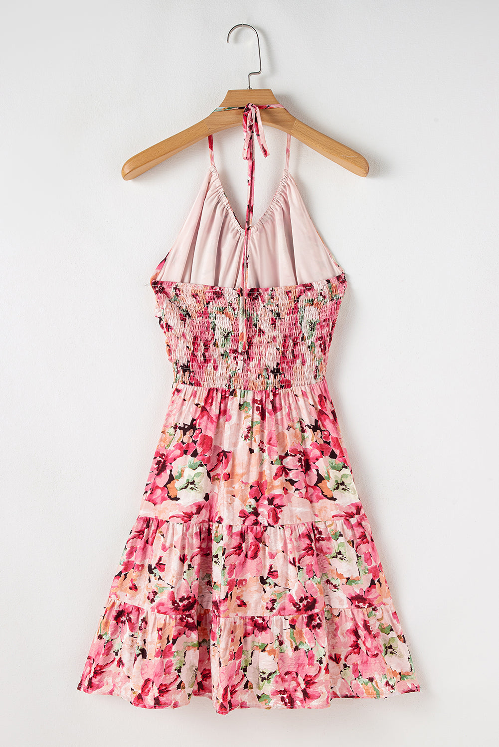 Nou licou floral rose smoké en arrière Mini robe