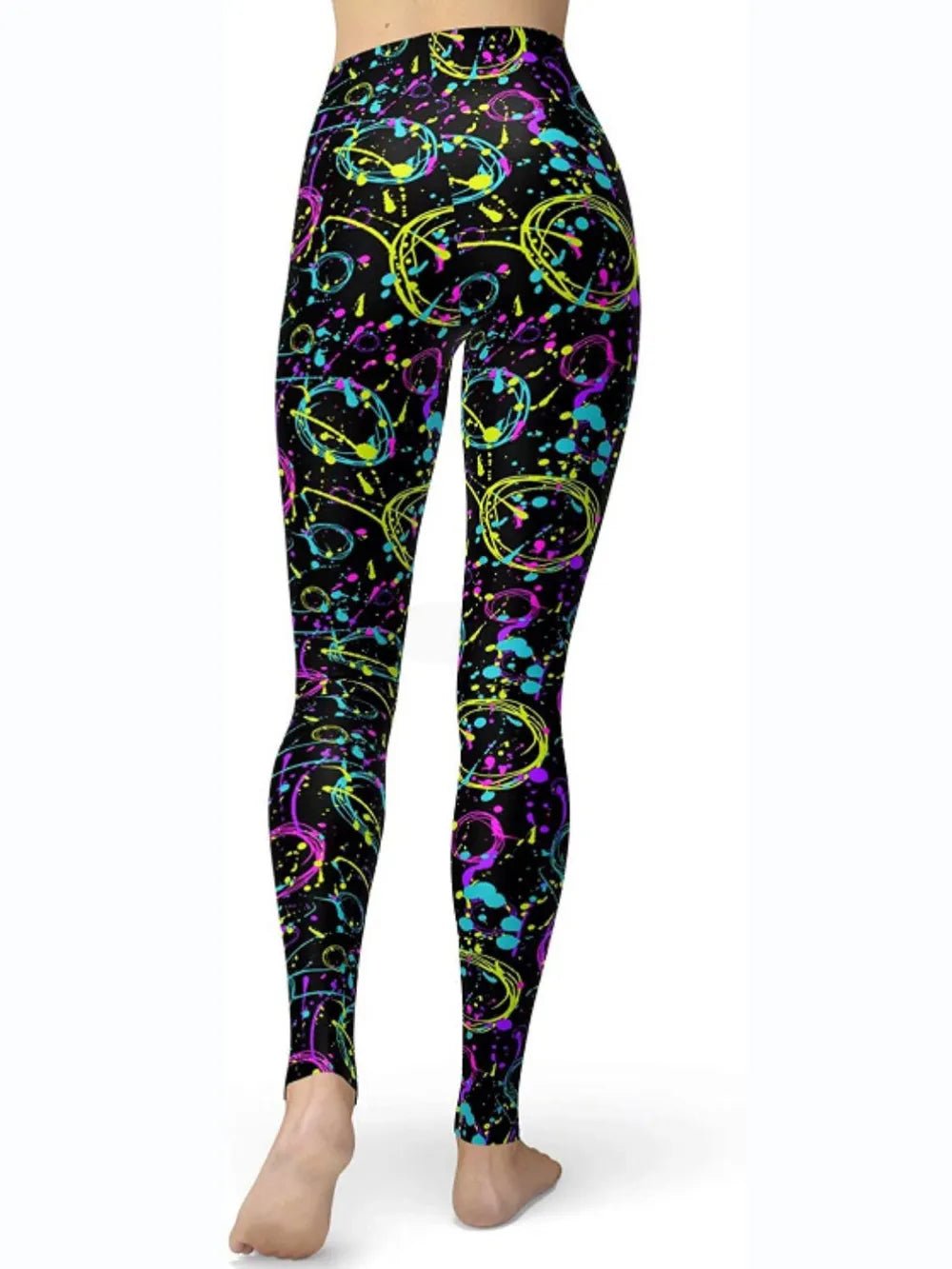 Abstract Print High Waist Active Leggings - MAD RUFFI