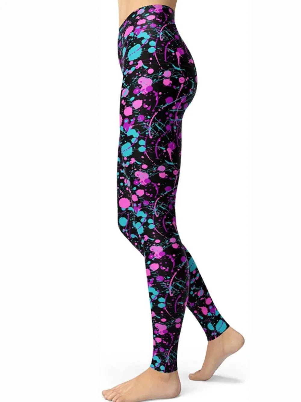 Abstract Print High Waist Active Leggings - MAD RUFFI