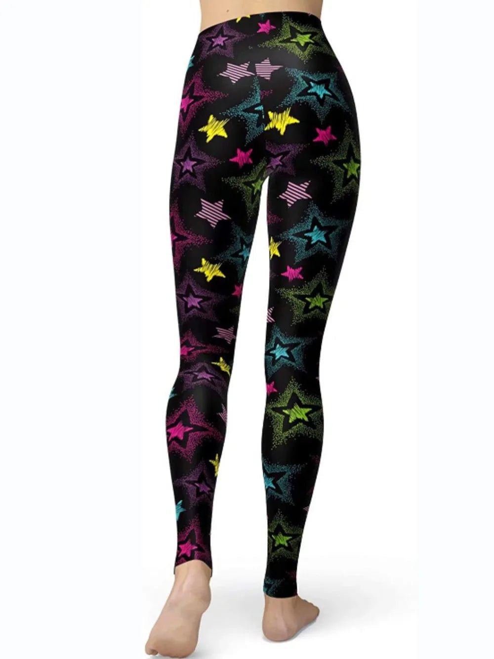 Abstract Print High Waist Active Leggings - MAD RUFFI