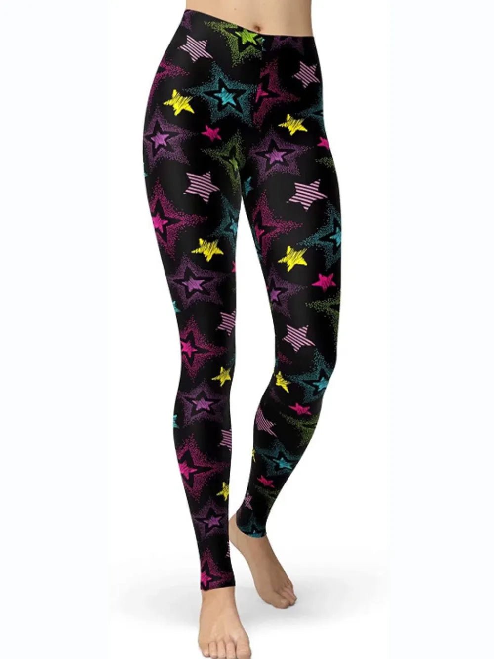 Abstract Print High Waist Active Leggings - MAD RUFFI