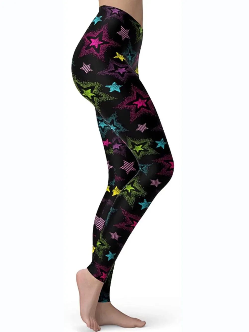 Abstract Print High Waist Active Leggings - MAD RUFFI