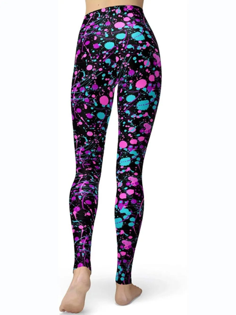Abstract Print High Waist Active Leggings - MAD RUFFI