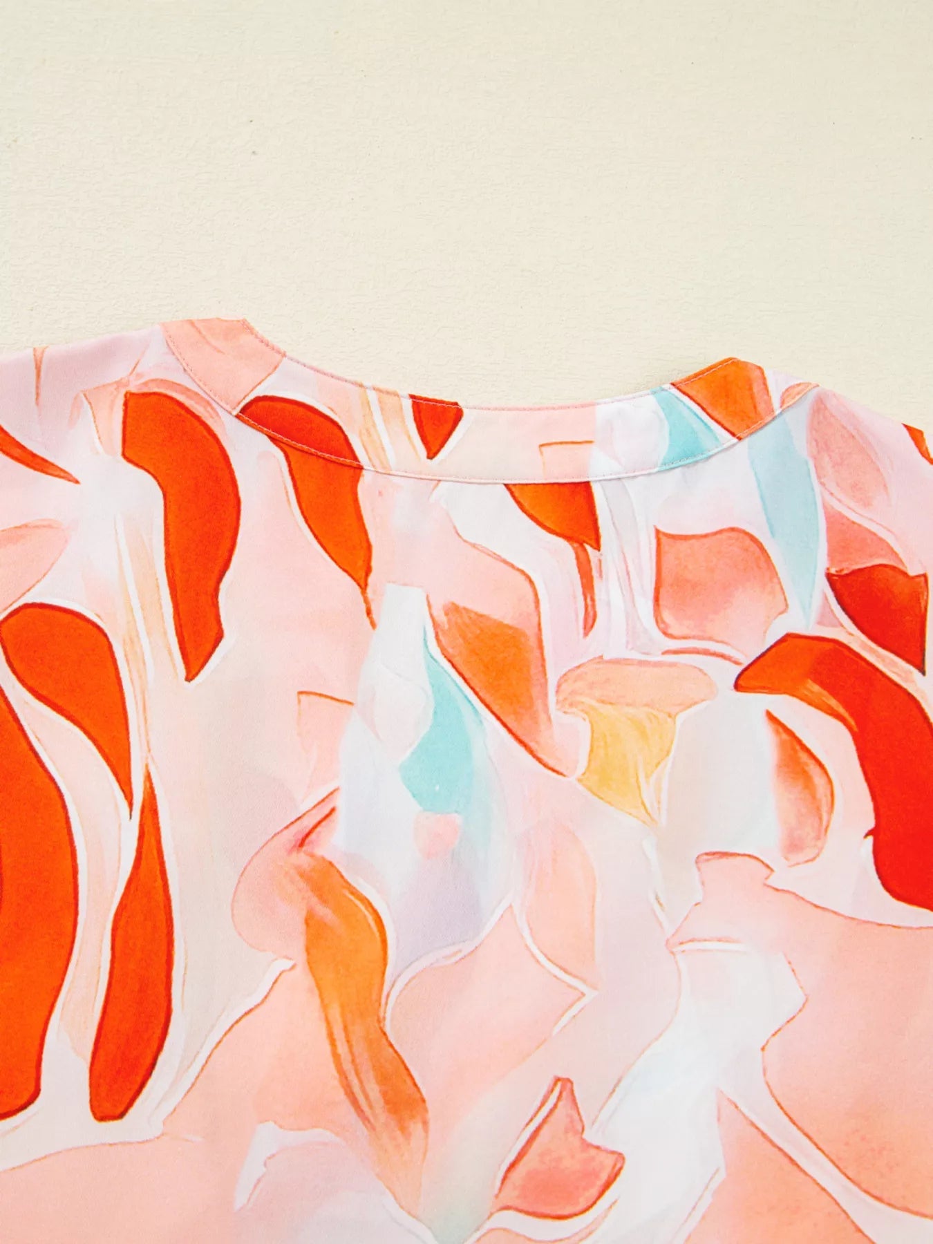 Abstract Print Long Sleeve Tiered Mini Dress - MAD RUFFI