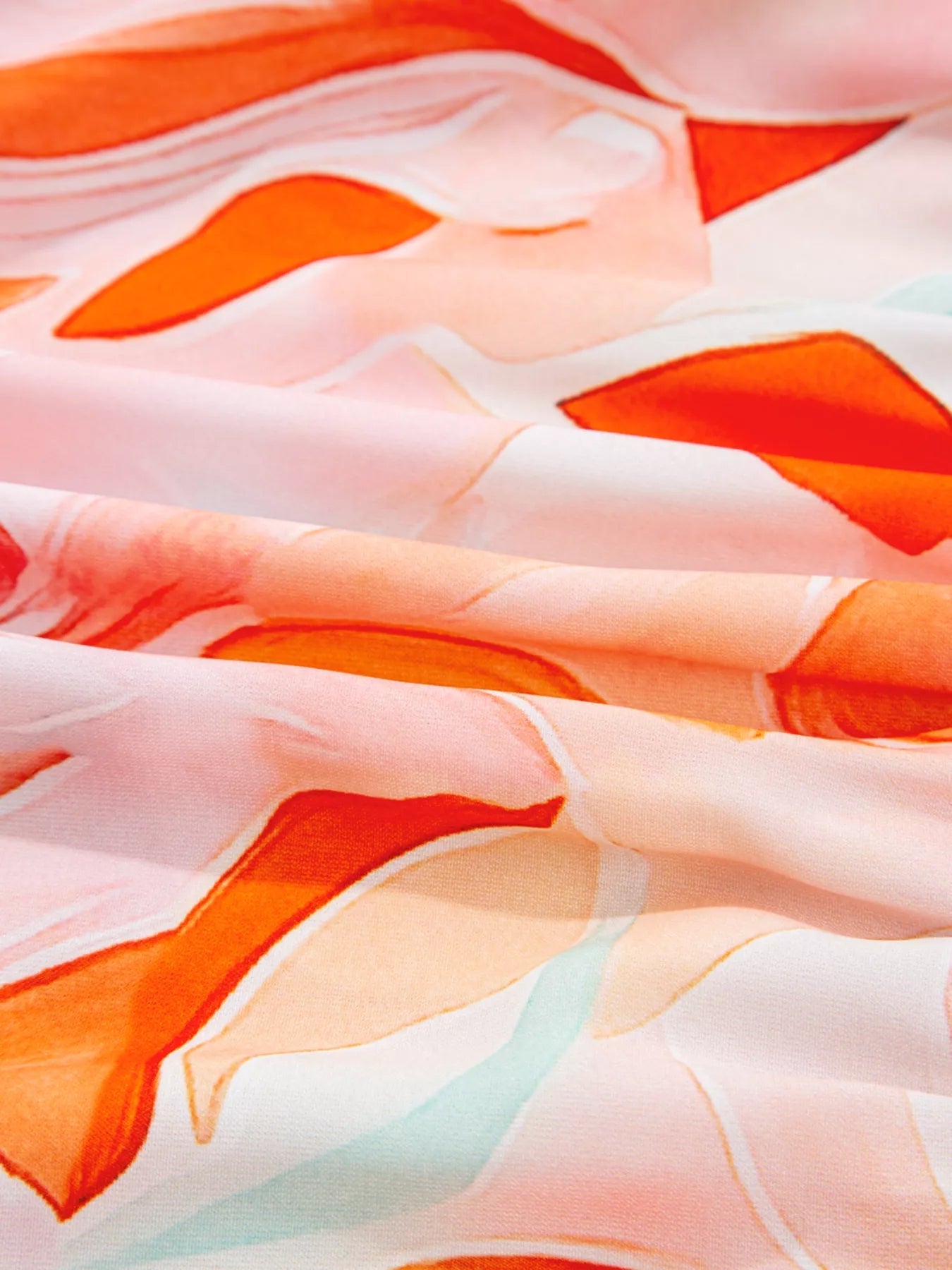 Abstract Print Long Sleeve Tiered Mini Dress - MAD RUFFI