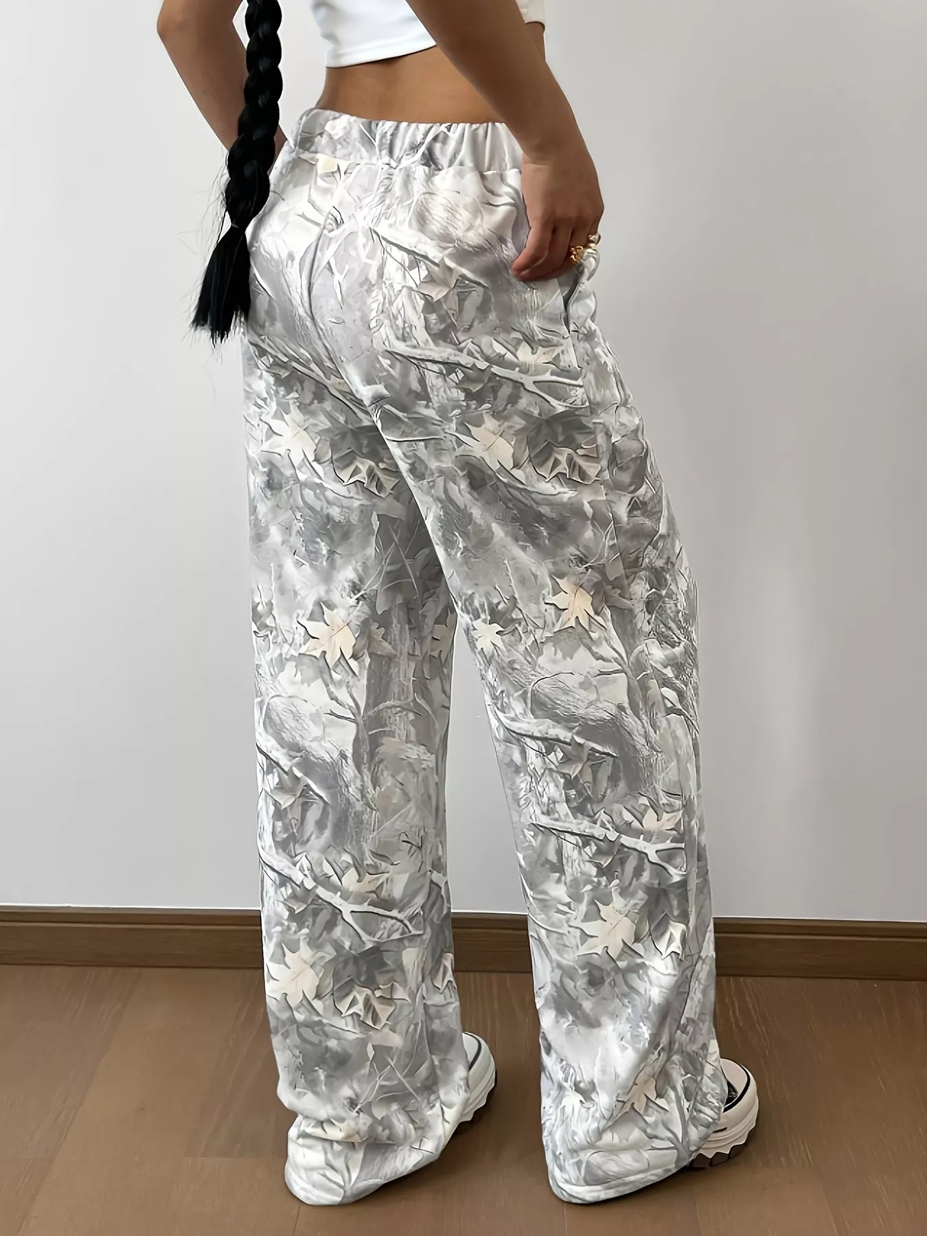 Abstract Print Wide Leg Pants - MAD RUFFI