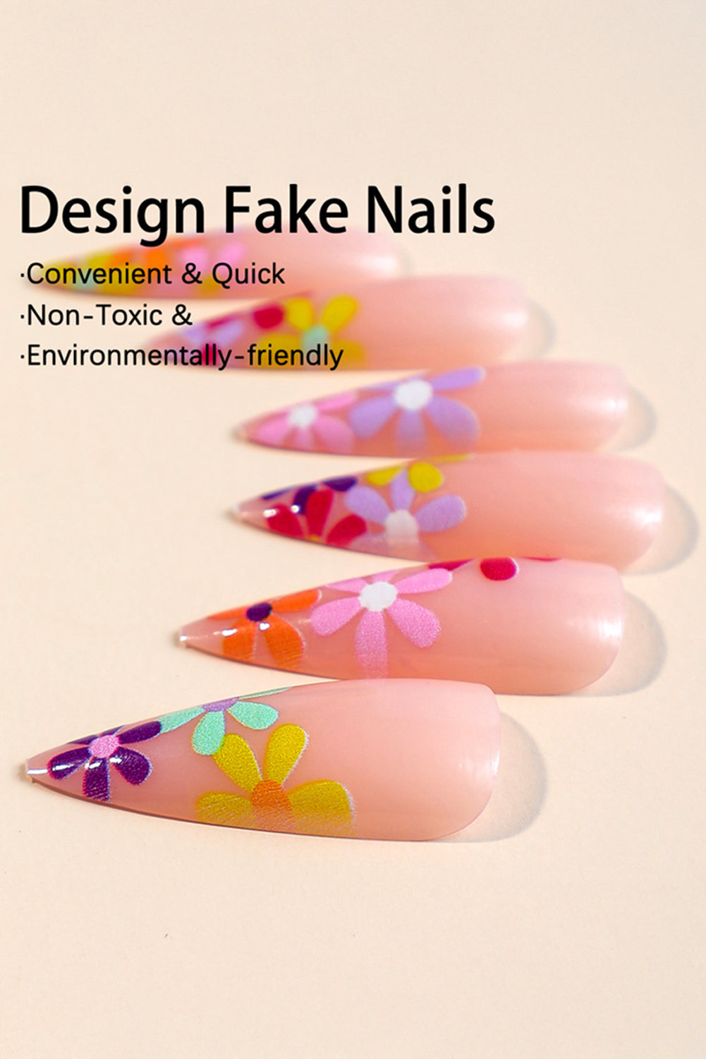 Bonbon Flower Resin Nail Tips for Elegant Manicure Style