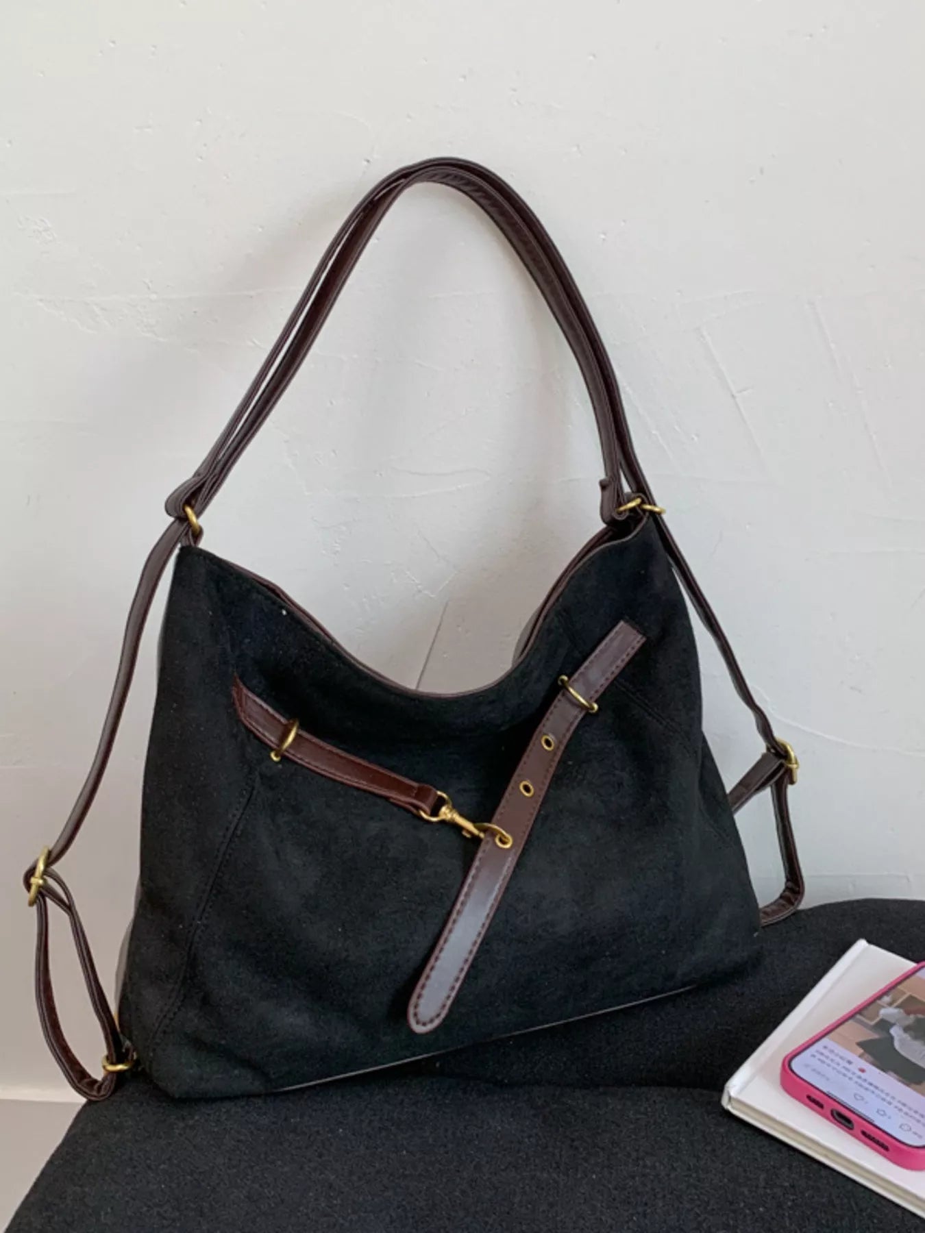 Adjustable Strap Handbag with Charm - MAD RUFFI